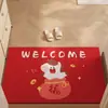Tapete de Piso para Porta de Entrada, Novo Estilo Chinês Desenho Animado Ano do Cavalo Círculo de Seda Tapete de Piso, Porta de Entrada Pode Ser Cortado, Resistente ao Desgaste, Antiderrapante Tapete Vermelho para Porta