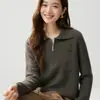 Bai Cai Rong Malha de Manga Longa Outono/Inverno Moda Tendência Top Peça Externa Peça Interna 2026 Nova Moda Suéter com Gola Polo