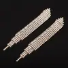 Pendientes de Borlas Estilo Europeo y Americano para Mujer, Nuevos Pendientes de Cadena Garras con Pedrería, Pendientes de Diamantes Completos para Banquetes de Boda de Comercio Exterior E449