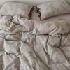 Estilo Retro Francés - Juego de Cuatro Piezas de Algodón Puro Cepillado Estampado para Otoño e Invierno de Sábanas de Algodón Puro y Fundas de Edredón con Correas y Ropa de Cama Engrosada