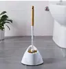 Conjunto de ferramentas de limpeza de vaso sanitário, escova sanitária doméstica, escova sanitária de plástico com cerdas macias sem cantos cegos