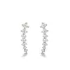 Pendientes de Estrella de Siete Puntas de Plata 925, Exquisitos y de Alta Gama Estilo Hada Pinzas para Orejas de Moissanita, Pendientes de Plata Pura Lujo Ligero