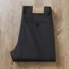 Pantalones Gruesos Marrones Otoño e Invierno 2024 Algodón Modal Negocios Cintura Alta Sarga Elástica Rectos Casuales para Hombre