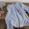 Suéter Redondo Sencillo para Mujer, Jersey de Color Sólido, Nuevo Estilo Otoño/Invierno 2026, Top Casual de Punto Holgado para Mujer