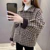 Chaqueta de Estilo Nuevo Pequeña Estilo Fragante para Mujer 2025, Chaqueta de Cuadros para Mujer, Popular Chaqueta de Lana con Borlas para Otoño e Invierno para Mujer
