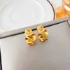 Brincos Geométricos Escovados de Alta Qualidade Estilo Europeu e Americano, Brincos de Pérola com Design de Nicho da Moda, Brincos Elegantes Únicos para Mulheres