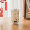 Copo térmico Cartoon Panda 316 Aço inoxidável Alto valor de cor Ventosa portátil Crianças Dupla bebida isolamento Copo de café
