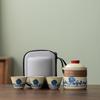 Juego de Té de Viaje de Cerámica Horno Ru Pieza Abierta Taza Rápida Una Tetera Tres Tazas Portátil Negocios Inauguración Souvenir