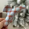 Pinza para el Cabello de Acrílico a Cuadros Azul Marino Estilo Francés con un Toque de Lujo, Pinza de Tiburón de Sujeción Media, Pinza para Cola de Caballo, Accesorio para el Cabello para Mujer