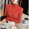 Camisa Base de Suéter de Gola Alta Meia para Mulheres Outono e Inverno Engrossado 2023 Novo Top Interno Branco Estilo Western para Todos os Fósforos Tricotado