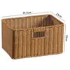 Cesta de almacenamiento de armario nórdico, caja de almacenamiento tejida, cesta organizadora simple para sala de estar, tejido de imitación de ratán
