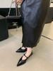 Zapatos de Salón Individuales de Punta Fina con Tacón Bajo Grueso de Nuevo Estilo Otoño 2026 para Mujer Estilo Coreano de Una Correa de Piel Suave Zapatos Mary Jane para Viaje de Trabajo para Mujer
