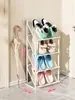 Sapateira para entrada de casa, armário de sapatos simples de várias camadas, prateleira de armazenamento interna para dormitório, sapateira pequena estreita em camadas que economiza espaço