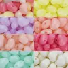 Perlas de Corazón Jelly Color Melocotón con Agujero Vertical de Acrílico de 15 mm, Cuentas Sueltas, Materiales Hechos a Mano, Accesorios para Joyería DIY