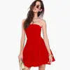 AliExpress estilo europeu e americano sexy peito envolto espartilho elástico backless off-shoulder emagrecimento cor sólida vestido vestido Mo