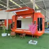 Food Truck Multifuncional, Carrito de Café y Té de Leche, Carrito Móvil de Snacks de Cuatro Ruedas para Mercado Nocturno, Carrito Flotante con Puerta de Ala de Mariposa, Venta Directa de Fábrica