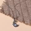Collar con colgante de piedra lunar con incrustaciones de luna bohemia vintage transfronteriza, joyería de moda europea y americana para mujer