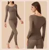 Roupa Beauty-Enhancing Amiga da Pele para Outono e Inverno, Conjunto de Roupa Íntima Térmica Ultra-Fina, Confortável, Sem Costura, Amiga da Pele para Mulheres com Mangas Longas