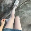 Meias Brancas Ultrafinas Femininas Puro Desejo Coração de Seda Branco Bolinhas JK Anti-Puxões Sexy Seda Preta Artefato Perna Nu para o Verão