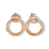 Pendientes Redondos Multicapa Huecos de Aguja de Acero Transfronterizos Europeos y Americanos, Exagerados y Elegantes, Pendientes Versátiles con un Toque de Lujo Ligero y de Alta Gama para Mujer