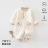 Colección nueva de otoño 2026 para bebés y niños pequeños: enterizo cálido sin costuras con ribete de encaje, prenda exterior de grado A, atuendo para bebé de un mes, algodón