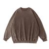 Moletom Senwang 350g Estilo Americano Lavado Vintage Manga Longa para Outono e Inverno, Algodão Puro com Design de Bolso na Costura Lateral, Caimento Solto