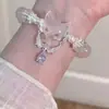 Nova Máscara de Raposa Estilo Chinês com Pulseira de Contas Rosa de Design Único, Realçando a Pele, Exalando Elegância e Apresentando uma Pulseira Versátil Única e Fashion