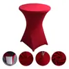 Atacado Decoração de Hotel Casamento Barra de Coquetéis Toalha de Mesa Redonda Poliéster Cor Sólida Toalha de Mesa Elástica Redonda Decoração de Casamento