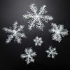 Comercio exterior transfronterizo copo de nieve navideño copo de nieve de plástico cepillado colgante decorativo para árbol de Navidad 3 piezas 11CM-28CM