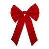 Nuevo colgante de cortina con lazo de terciopelo rojo navideño para decoración interior del hogar, hecho a medida