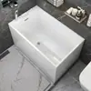 Bañera Pequeña para Apartamento Acrílico Red Social Japonesa Bañera Pequeña con Herrajes Remojo Profundo Sentado Bañera Acrílica