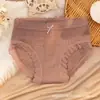 Ropa interior para niñas, Algodón puro en la entrepierna para mujer, Antibacteriana, Verano, Sin costuras, Braguitas de encaje de cintura media para mujer, Finas, Sin costuras, Transpirables