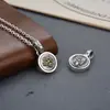 Adornos de plata pura S925 colgante de personalidad Xizang zachilam giratorio diamante mortero colgante de estilo étnico colgante redondo