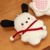 Boneca Gato Preto Pelúcia Fofa Olhos Grandes Pingente de Boneca Pingente de Menina Pingente de Bolsa Chaveiro que Faz Barulho Diy