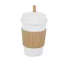 Copo de Café de Palha de Trigo, Copo para Bebidas, Copo de Plástico Selado para Exterior, Caneca de Viagem Portátil, Copo Prático com Logo Impresso Nele