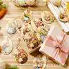 Discos de Madera para Graffiti DIY Adornos de Madera de Pascua Árbol Decorativo Vintage Adornos de Conejo Tallas de Madera con Forma de Huevo
