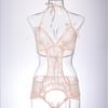 Domila - Ropa interior sexy europea y americana para mujer, uniforme de malla con encaje, tentación