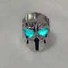 Hombre máscara espartana anillo de acero de titanio anillo personalizado para hombres europeos y americanos anillo de hombre estilo punk calavera dominante