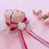 Lolita Chapéu de Palha Longo com Fita de Renda Doce Multicor Topo Plano Guarda-sol Feito à Mão Menina Doce