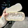 Estojo Portátil de Alta Qualidade para Óculos com Aparência Elegante, Adequado para Estudantes e Crianças, Apresentando Borda de Nuvem Fofa e Design Transparente, Novo Modelo Portátil 2024