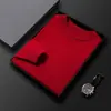Suéter de Punto de Cuello Redondo de Color Sólido de Alta Gama para Hombre para Otoño e Invierno, Suéter Base Engrosado y Cálido para Hombres Jóvenes y de Mediana Edad