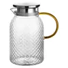 Tetera de vidrio martillado estilo japonés, resistente a altas temperaturas, tetera de gran capacidad para té frío, tetera floral para uso doméstico para infusión en frío