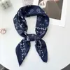 Lenço Quadrado de Seda Retrô Coreano com Estampa Paisley e Toque de Luxo, Combinado com uma Camisa, Lenço Quadrado Versátil para Cintura, Xale, Protetor de Pescoço