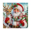 Serie de Pinturas Decorativas de Diamantes Navideños Atmósfera Festiva Brillo de Pedrería Decoración DIY Familiar Padre-Hijo Regalo
