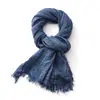 Comercio Exterior Europeo y Americano Color Puro Algodón y Lino Bufanda para Hombre Otoño e Invierno Nueva Tie-Dye Rayas Japonesas y Coreanas Bufanda Decorativa de Seda Transfronteriza