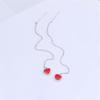 Moda Cool Goteo de Aceite Rojo Amor Earline Pendientes de Corazón de Durazno Dulces y Lindos para Mujer