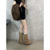Botas Francesas Retro de Punta con Cuña para Mujer 2025 Otoño Nuevo Estilo con Hebilla de Cinturón Botas Altas Slouch de Tubo Alto Botas Ajustadas