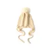 Venta al por mayor transfronteriza 100% Cachemir Protección para los oídos Bola de pelo Gorro de punto de lana de cachemir Lujo accesible Gorro de lana grueso de alta gama