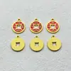 Goteo de Aceite Dorado Mate Estilo Chino Accesorios para Joyería DIY Colgante de Collar Colgante Accesorios para Pulsera Llavero Suministros Festivos