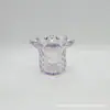 Portavelas de vidrio transparente engrosado tipo flor, recipiente para aromaterapia, adorno decorativo moderno y sencillo para el hogar